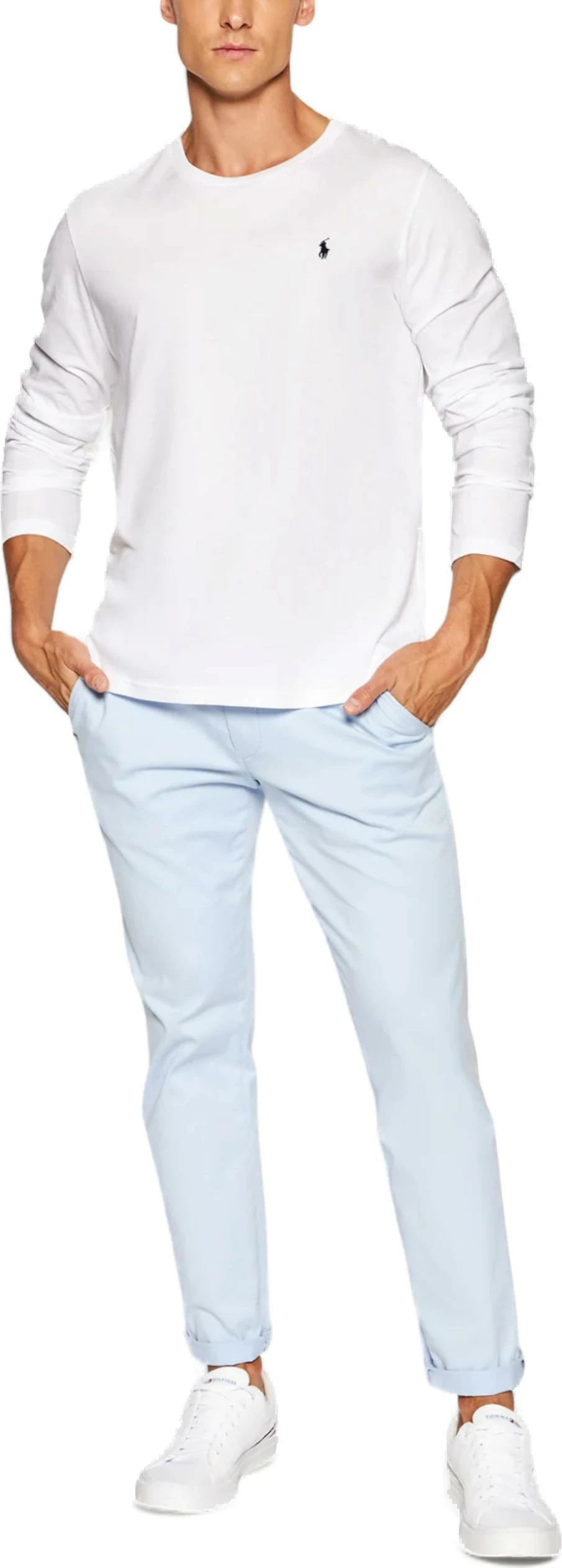 Maicë gjumi me mëngë të gjata për meshkuj Ralph Lauren L/S Crew Sleep Top 714844759004, e bardhë [Madhësia: L]