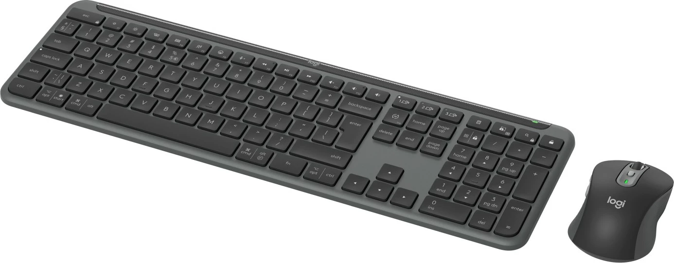 Set tastiere dhe maus Logitech 920-012490, Wireless, RF Wireless + Bluetooth, QWERTY, Grafit