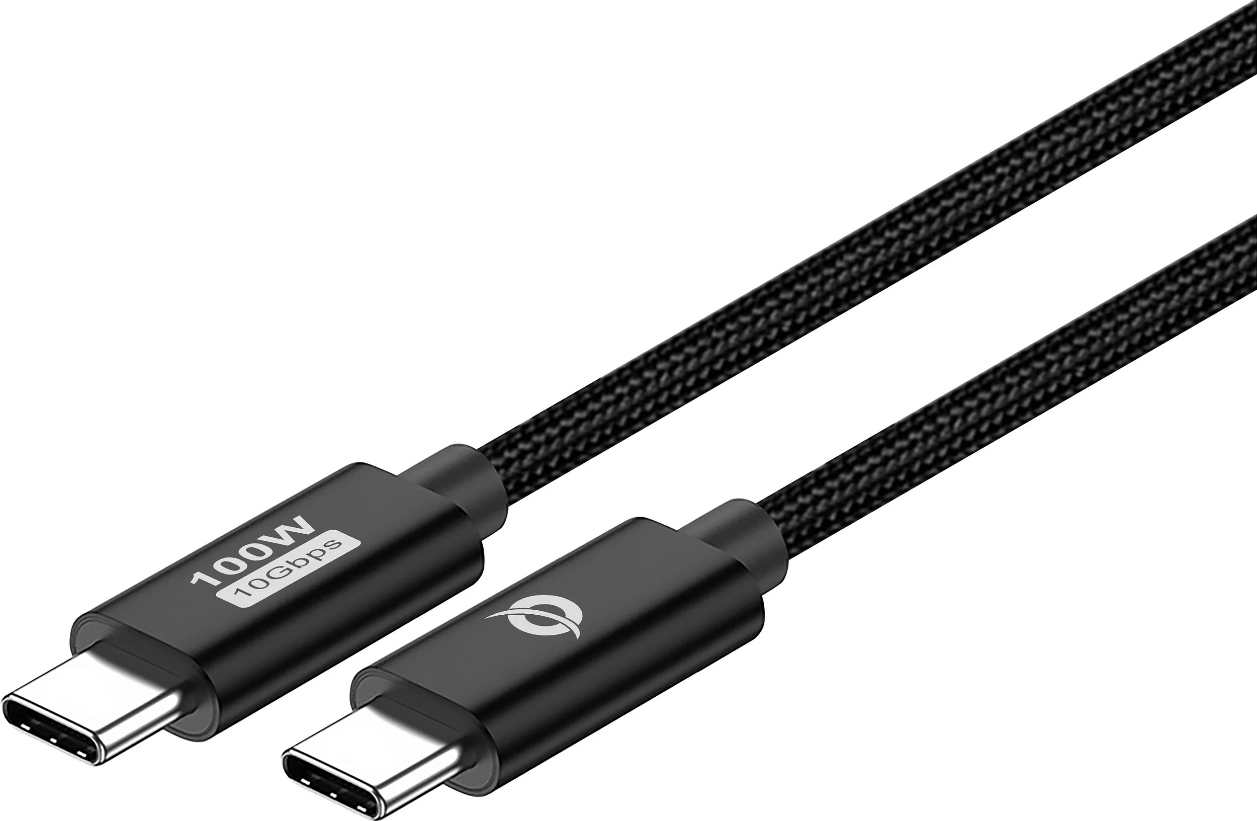 Kabllo USB-C Conceptronic ETTA02B12, USB-C në USB-C, PD 3.0 100W, 1.2m, 20Gbps, braided, e zezë