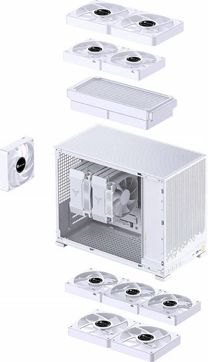 Kasë Jonsbo D32 STD mini tower për mATX/Mini-ITX, e bardhë