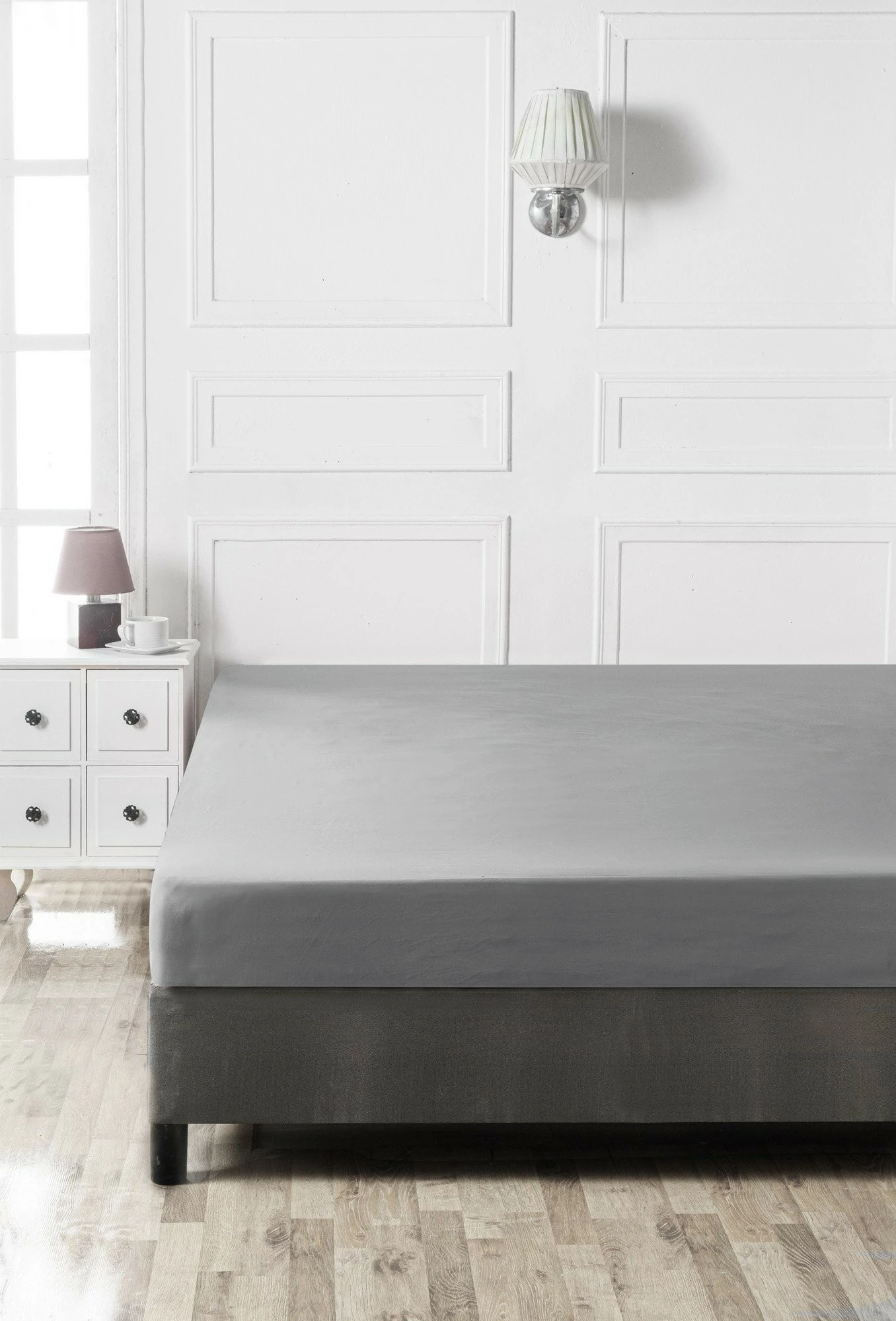 Çarçaf fitted Ranforce Double XL, ngjyrë gri e errët