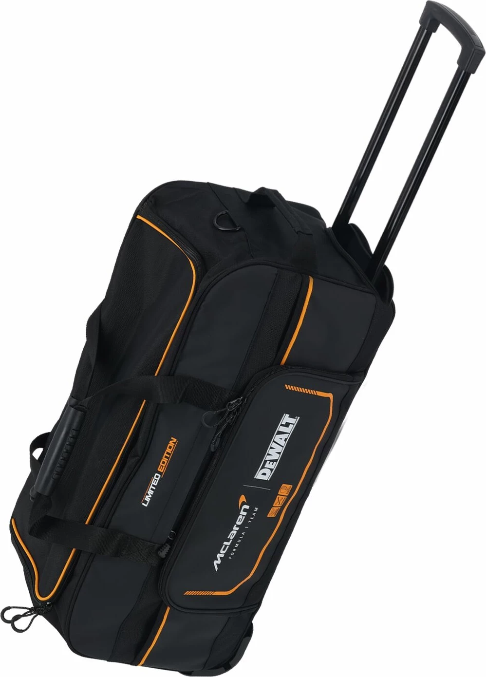 Çantë veglash me rrota DeWalt x McLaren DWST83522-9 70×33×33 cm 25 kg e zezë/portokalli