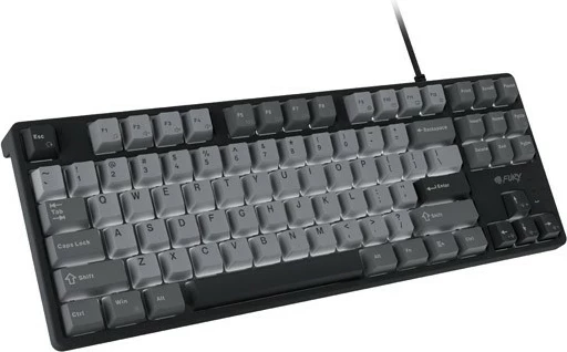 Tastierë mekanike Fury Kanabo K2, 87 taste, TKL, me dritë të bardhë, ngjyrë zi-gri