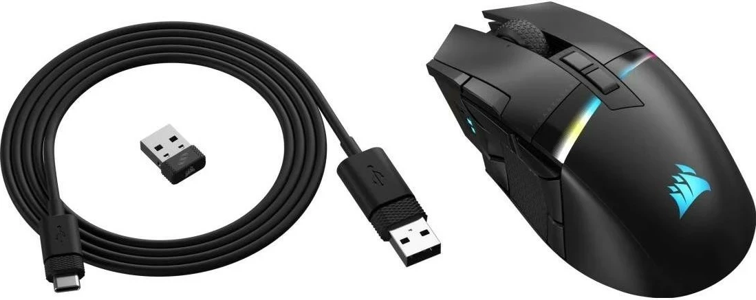 Maus Corsair Darkstar, RGB, pa kabllo, i zi