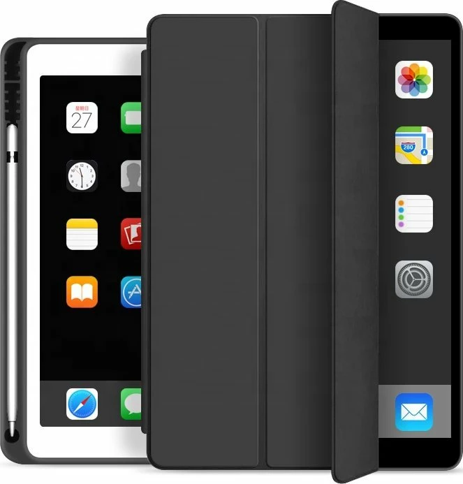 Mbështjellës flip eStuff ES682085-BULK për iPad 9.7" (2017/2018), me mbajtëse Pencil, i zi, bulk