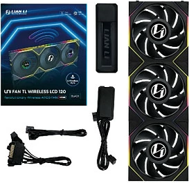 Ventilatorë kasë Lian Li UNI FAN TL120 LCD Wireless, 120mm, 3-Pack, e zezë