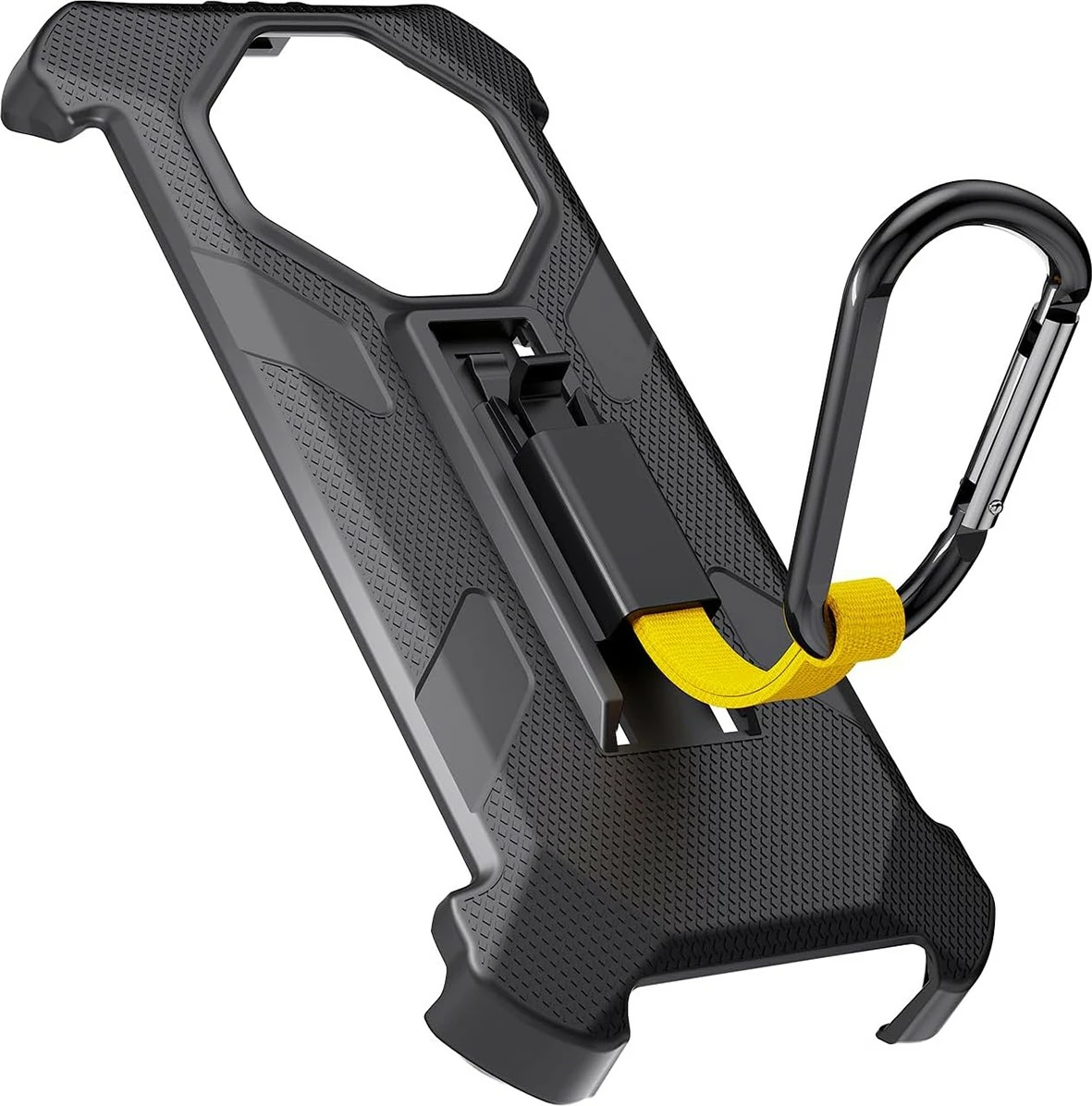 Mbështjellës celular, Ulefone Armor X16 UF-C-AX16, kasë e pasme multifunksionale 6.56", plastikë e ricikluar, me klips dhe karabinë, e zezë, set 3-pjesësh