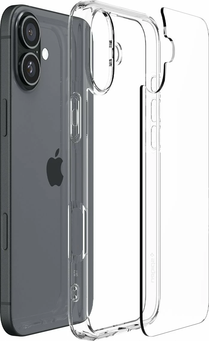 Mbështjellës Spigen Ultra Hybrid ACS08197 për iPhone 16 6.1\" (2024), crystal clear, plastik, transparent