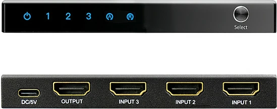 Switch HDMI LogiLink 3x1, 4K/60Hz, HDR, HDCP, me telekomandë, i zi