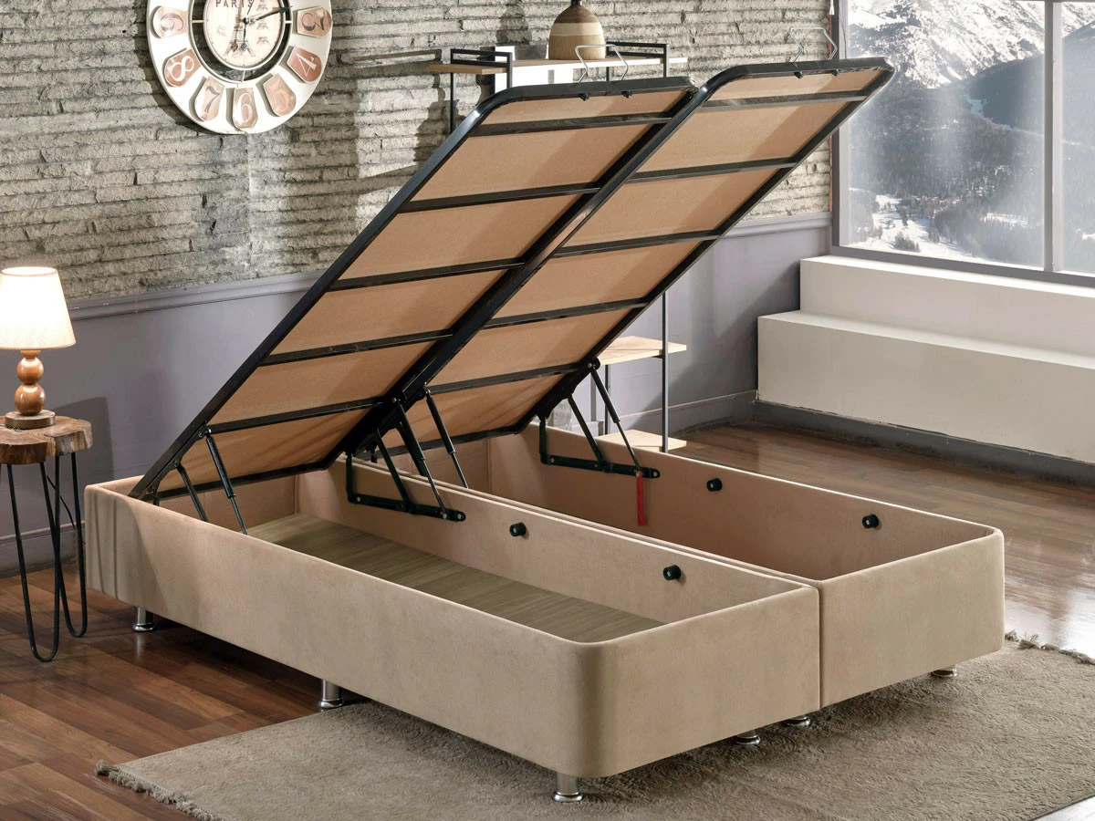 Baza dyshe për krevat, ngjyrë kafe e çelët, Skye Decor Ela Double, 150x200cm (2 copë)