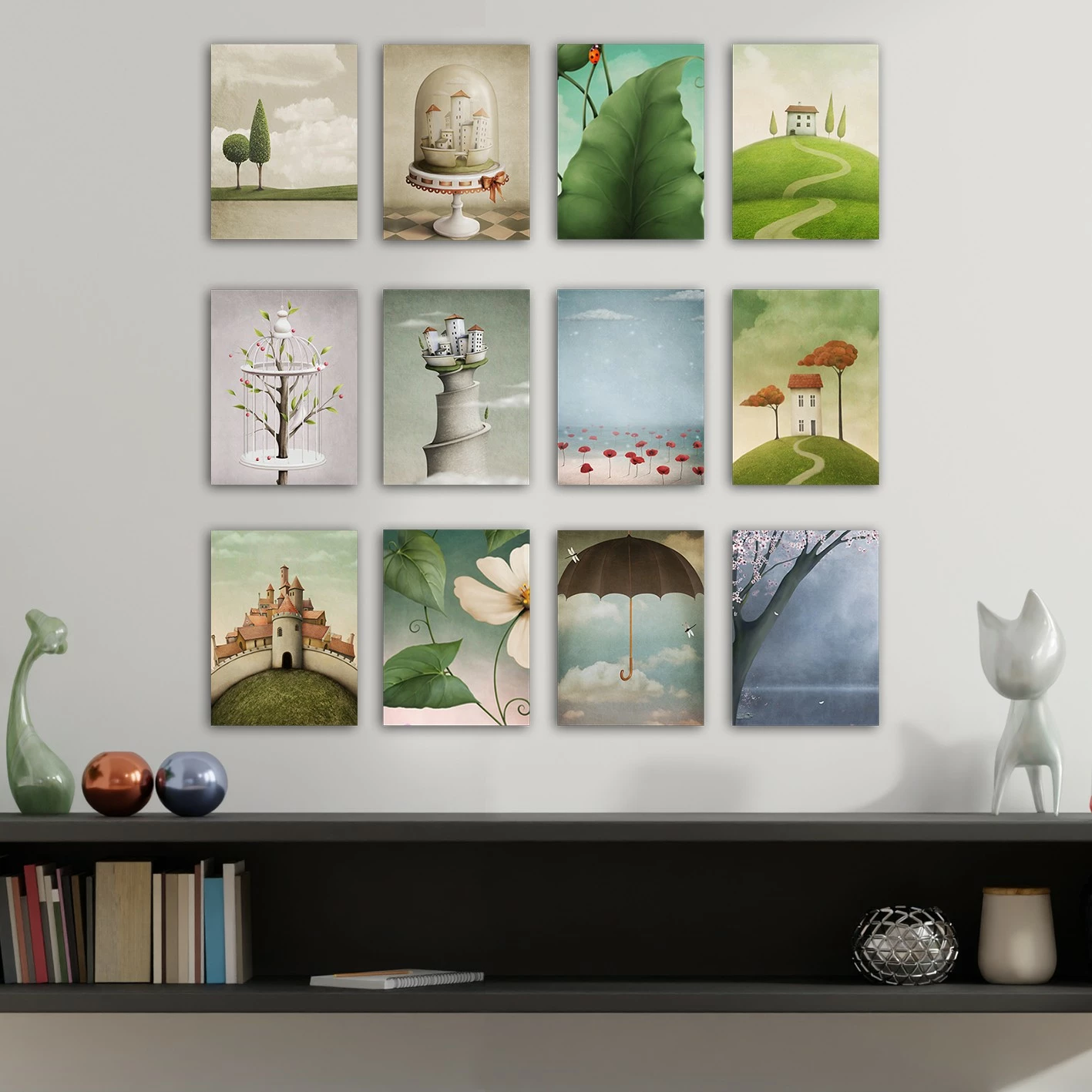Piktura dekorative MDF (12 copë), Wallity, 12MDF29YS