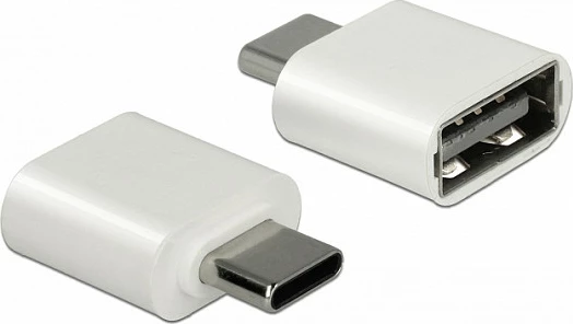 Maus DeLOCK 12532, me kabllo USB-A/adapter USB-C, optik 3200 DPI, ambidekster, i bardhë