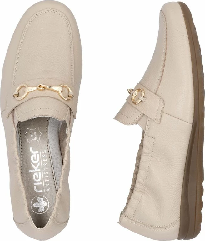 Këpucë lëkure për femra Rieker, bezhë