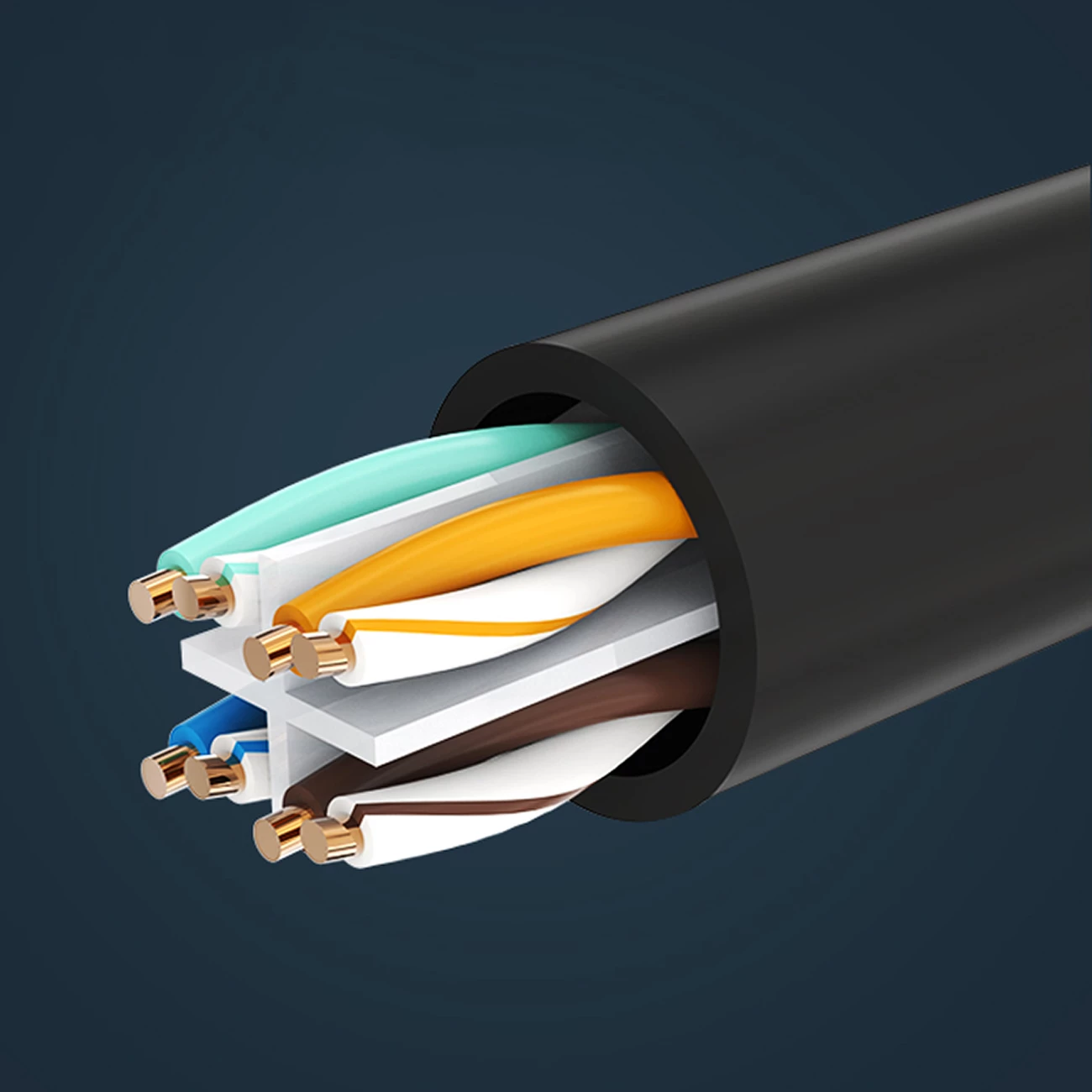 Kabllo rrjeti Ugreen NW112, RJ45 (femër) - RJ45 (mashkull), Cat. 6, 0.5m, e zezë