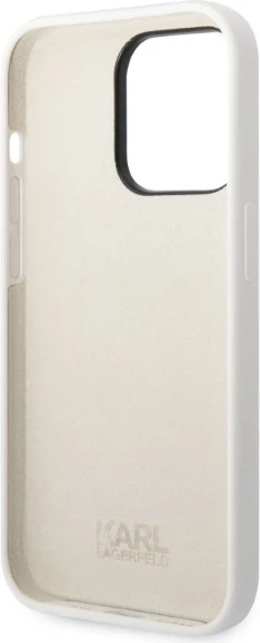 Mbështjellës Karl Lagerfeld Silicone Ikonik për iPhone 14 Pro 6.1", Bardhë