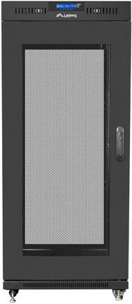 Kasë serveri Lanberg FF01-6827-23BL, 27U, 600x800 mm, derë perforuar me LCD, e zezë