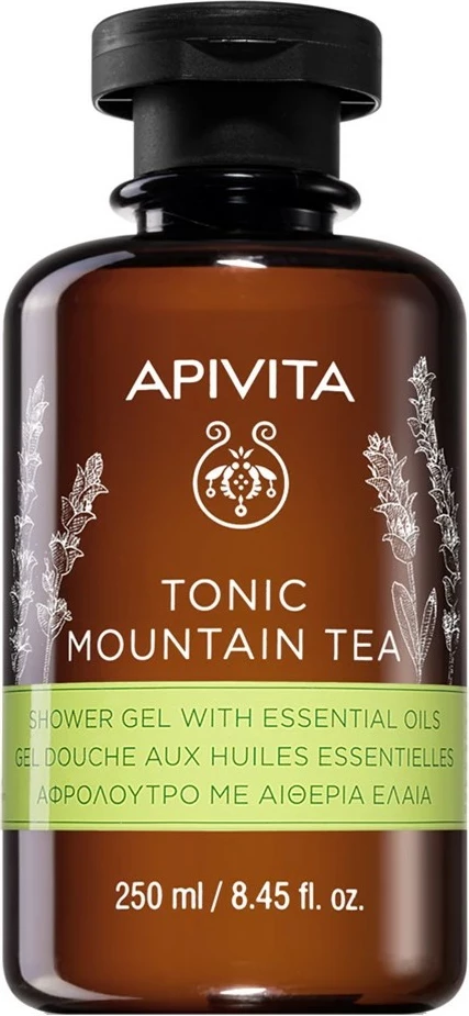 Xhel dushi për femra Apivita Tonic Mountain Tea me vajra esenciale, 250ml