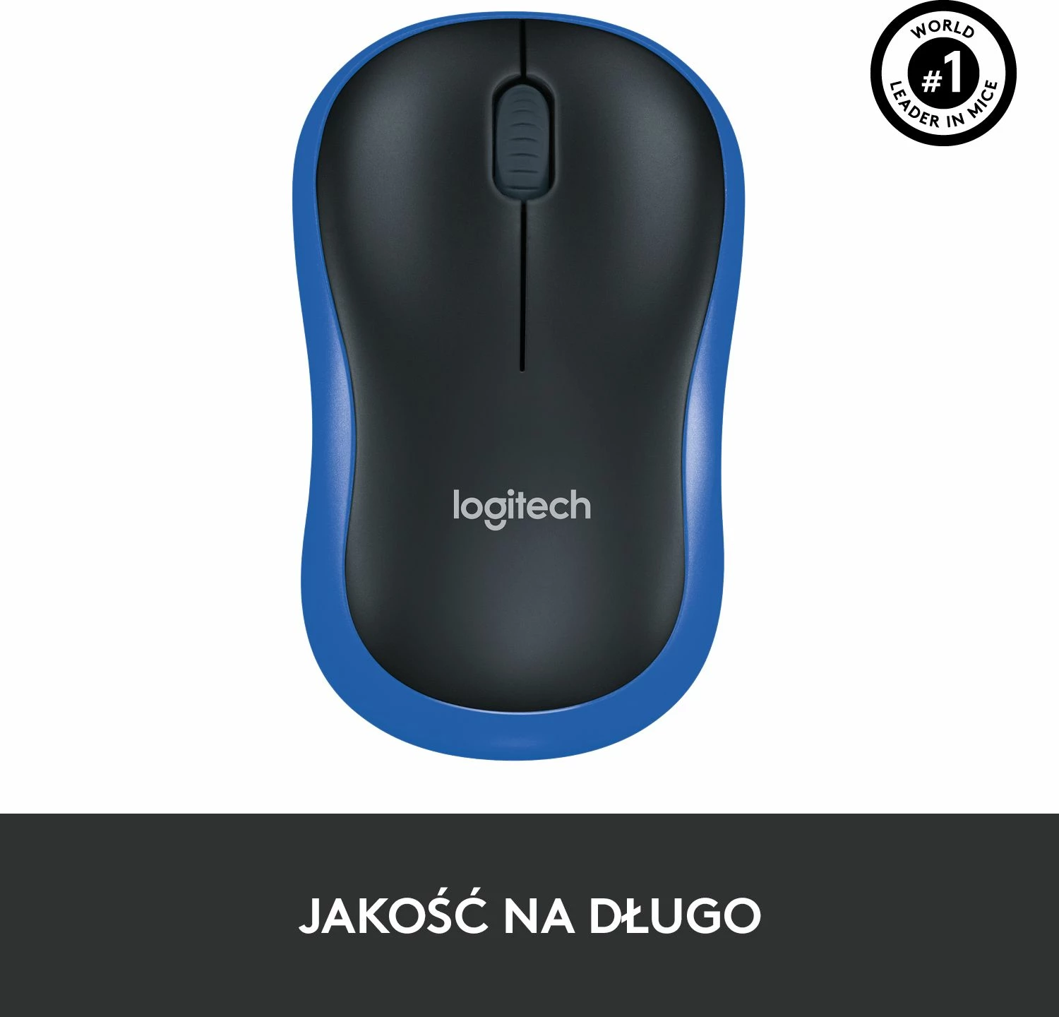 Maus Logitech M185 910-002239, wireless 1000 DPI, USB receiver, 3 butona, zi/kaltër