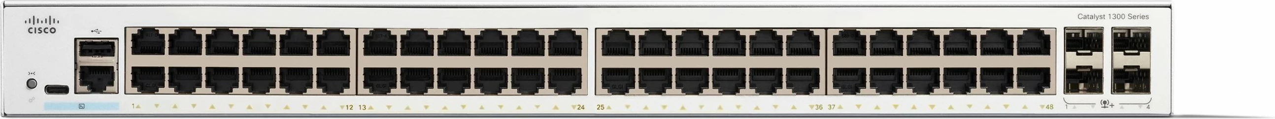 Switch Cisco Catalyst 1300-48T-4X, 48 porta GE, 4x10GE SFP+, i bardhë