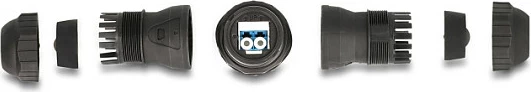 Bashkues fibër optike DeLOCK LC Duplex-LC Duplex, OS2, IP68, i zi