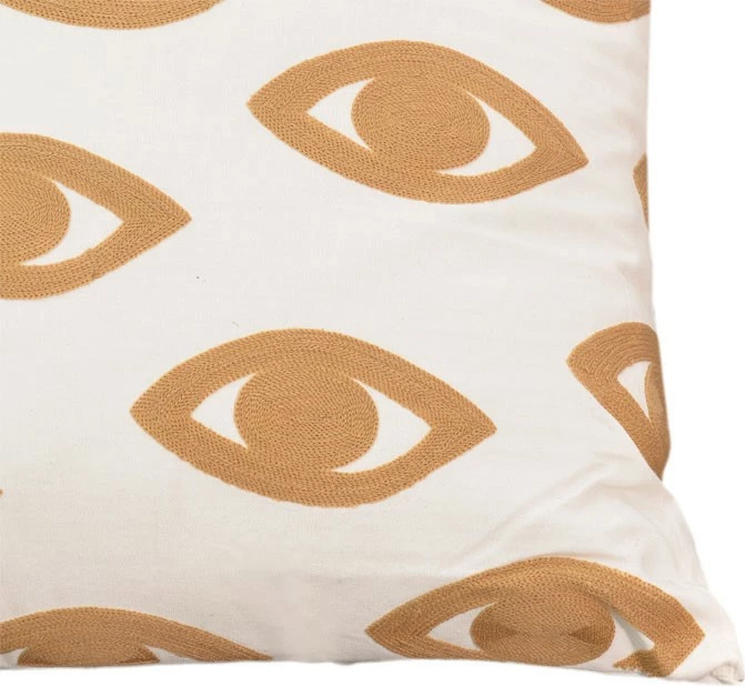 Jastëk Eyes Inart ngjyrë natyrale-bardhë 45x45x2.5cm