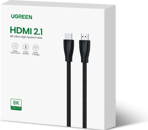 Kabllo HDMI Ugreen HD140 80404, 3m, HDMI 2.1, e zezë