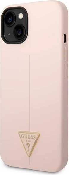 Mbështjellës Guess GUHCP14MSLTGP për iPhone 14 Plus 6.7", silikon, rozë