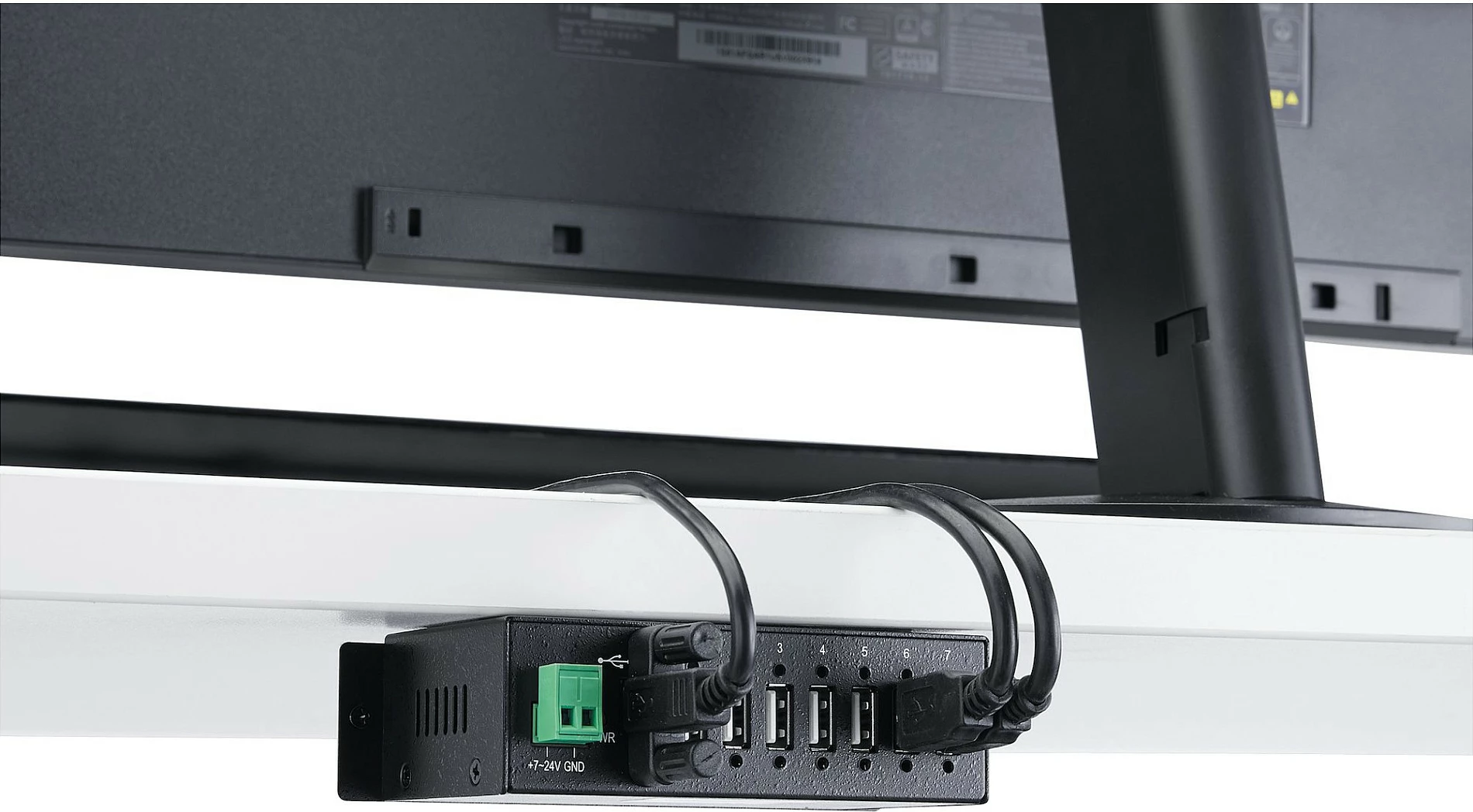 Hub USB StarTech ST7200USBM, 7-Port USB 2.0, metal, DIN rail, mbrojtje ESD/Surge, i zi