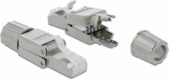 Konektor RJ-45 DeLOCK 86477, Cat6a, S/UTP (STP), AWG 22/24, gri