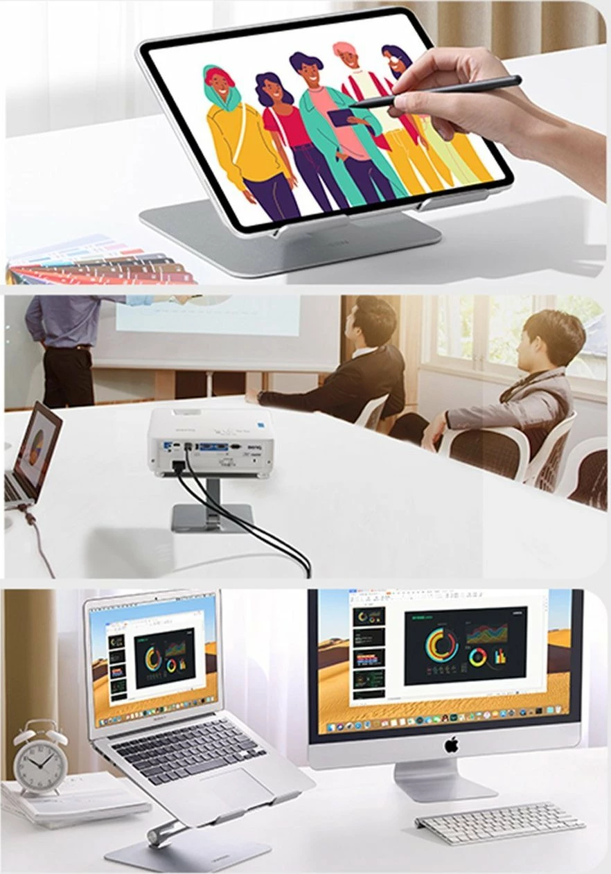 Mbajtëse laptopi Ugreen LP339, e palosshme, e rregullueshme, 13-17.3\", alumin, argjend