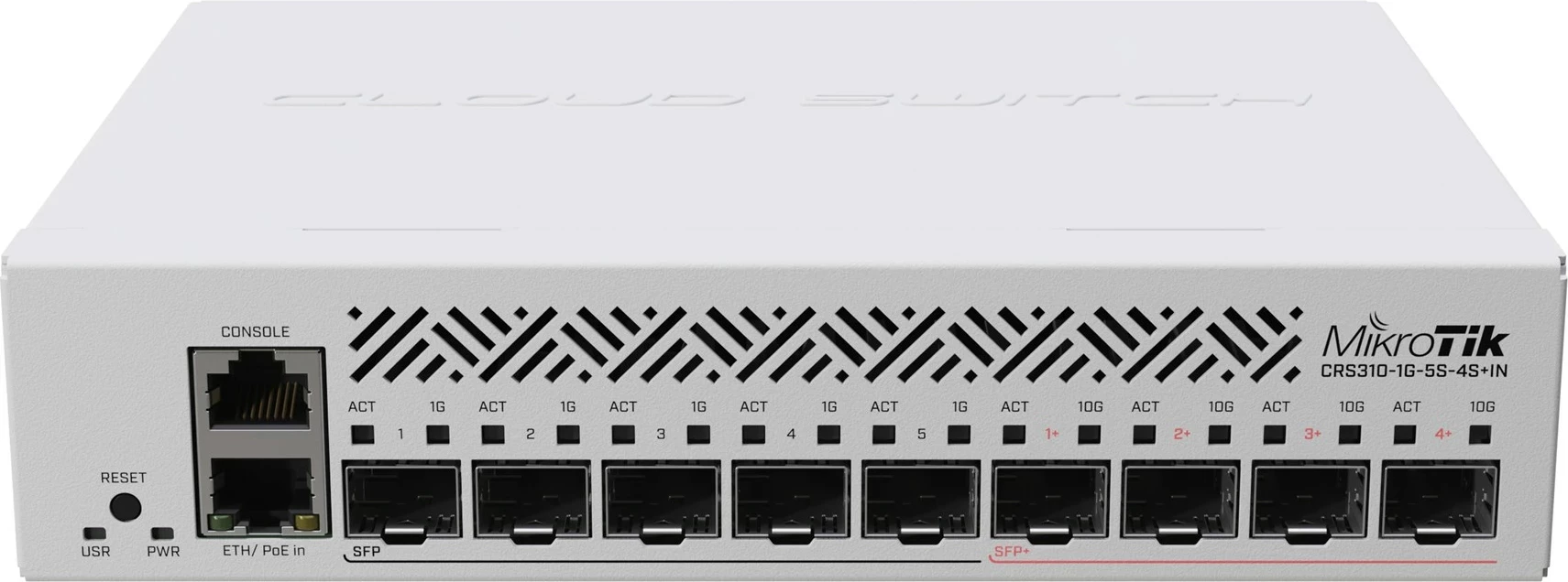 Switch MikroTik CRS310-1G-5S-4S+IN, i menaxhuar, L3, PoE, 1U