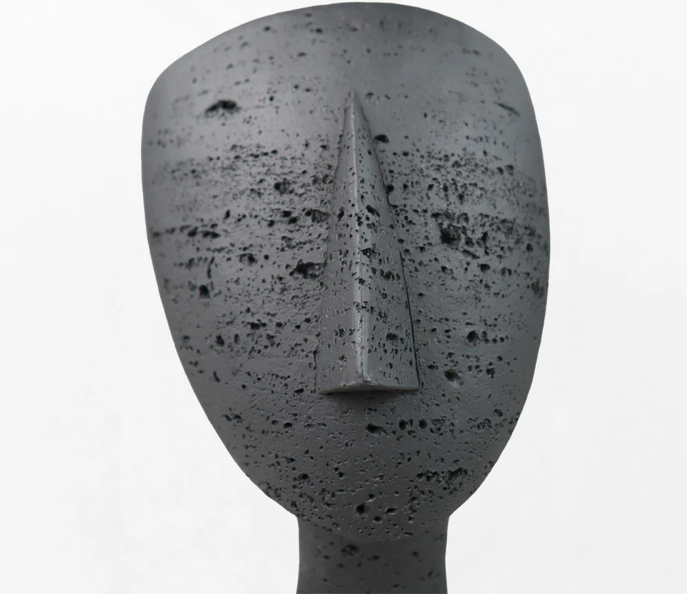 Dekor fytyrë AURA II, rrëshirë e zezë, 19x14x26cm