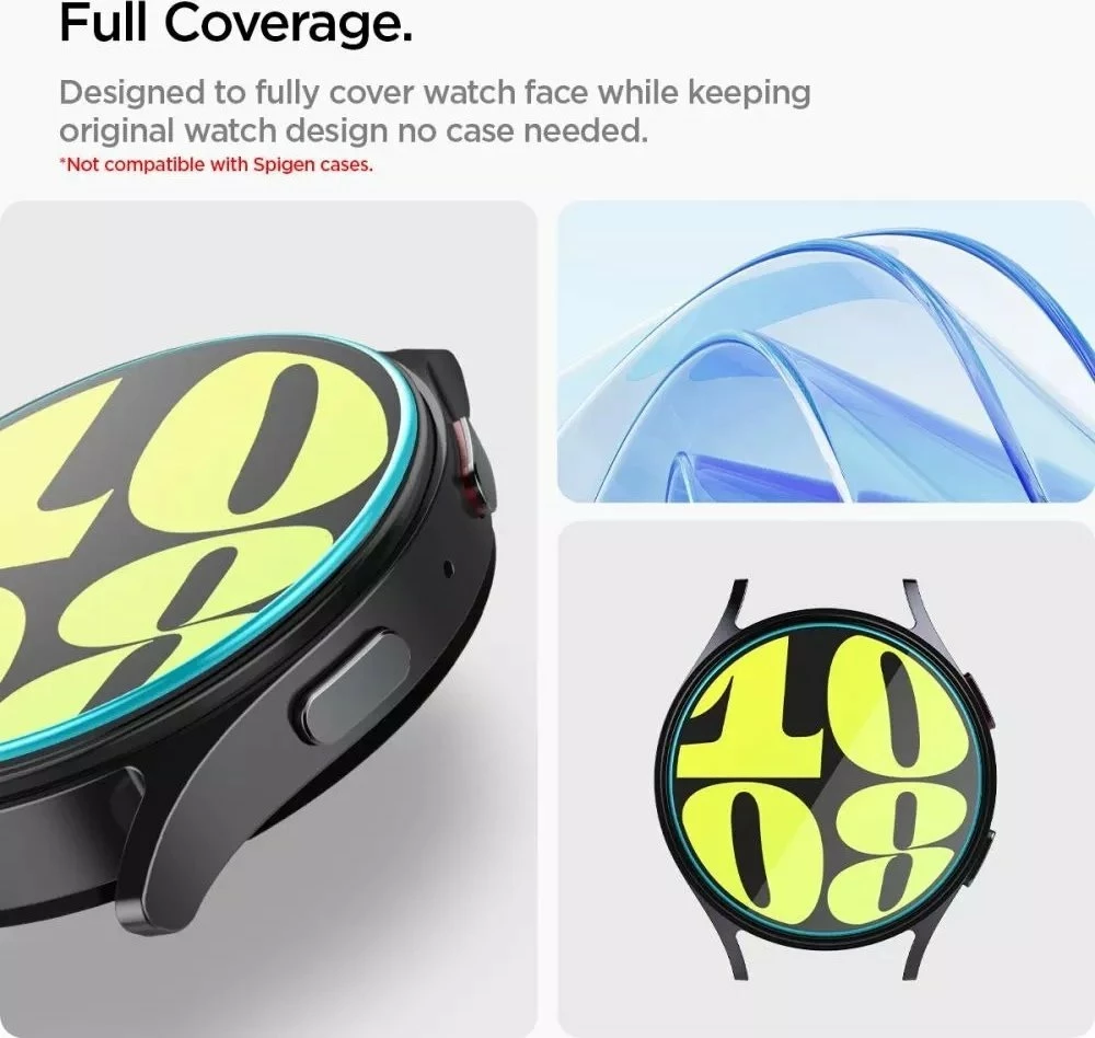 Xham i kalitur mbrojtës Spigen Glas.TR EZ-FIT për Samsung Galaxy Watch 7 44 mm, transparent, paketë 2 copë