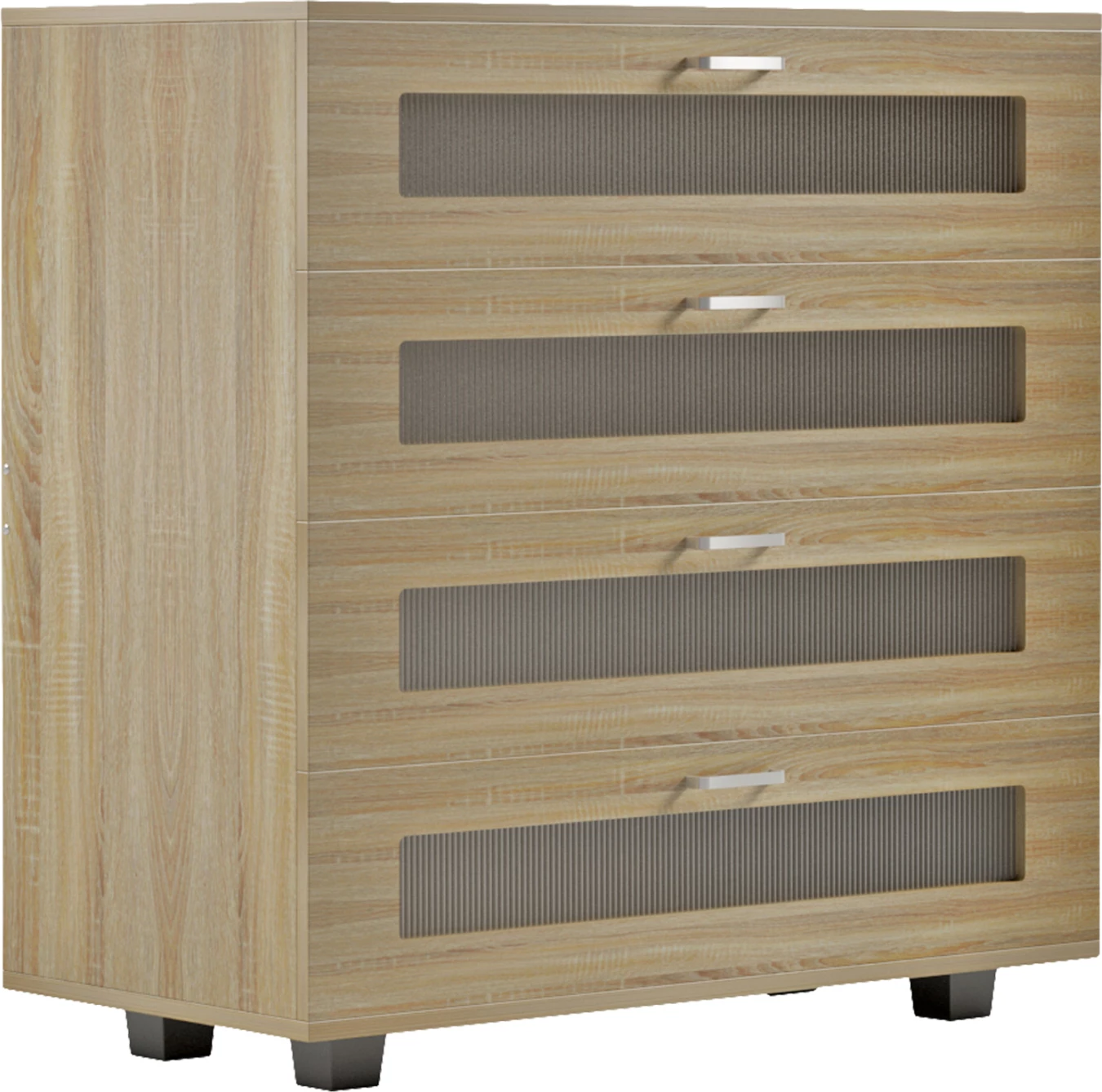 Komodinë THORGAN FH9880.01 melaminë në ngjyrë SONOMA-4 sirtarë 80Χ40Χ83Hcm