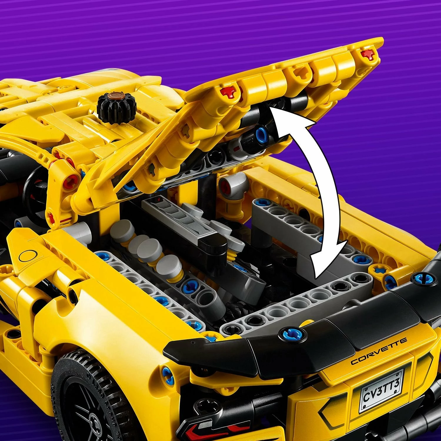 Set LEGO Technic Chevrolet Corvette Stingray 42205, 732 copë, 9+, i verdhë