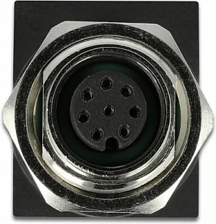 Adapter Ethernet industrial DeLOCK 66314, M12 femër në RJ45 femër, Cat6a, i zi
