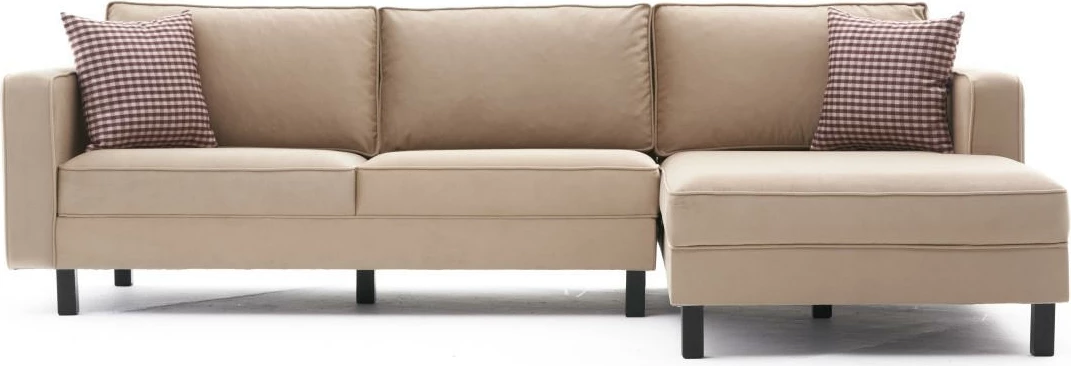 Këndare Atelier del Sofa, kadife, kënd i djathtë, ngjyrë krem