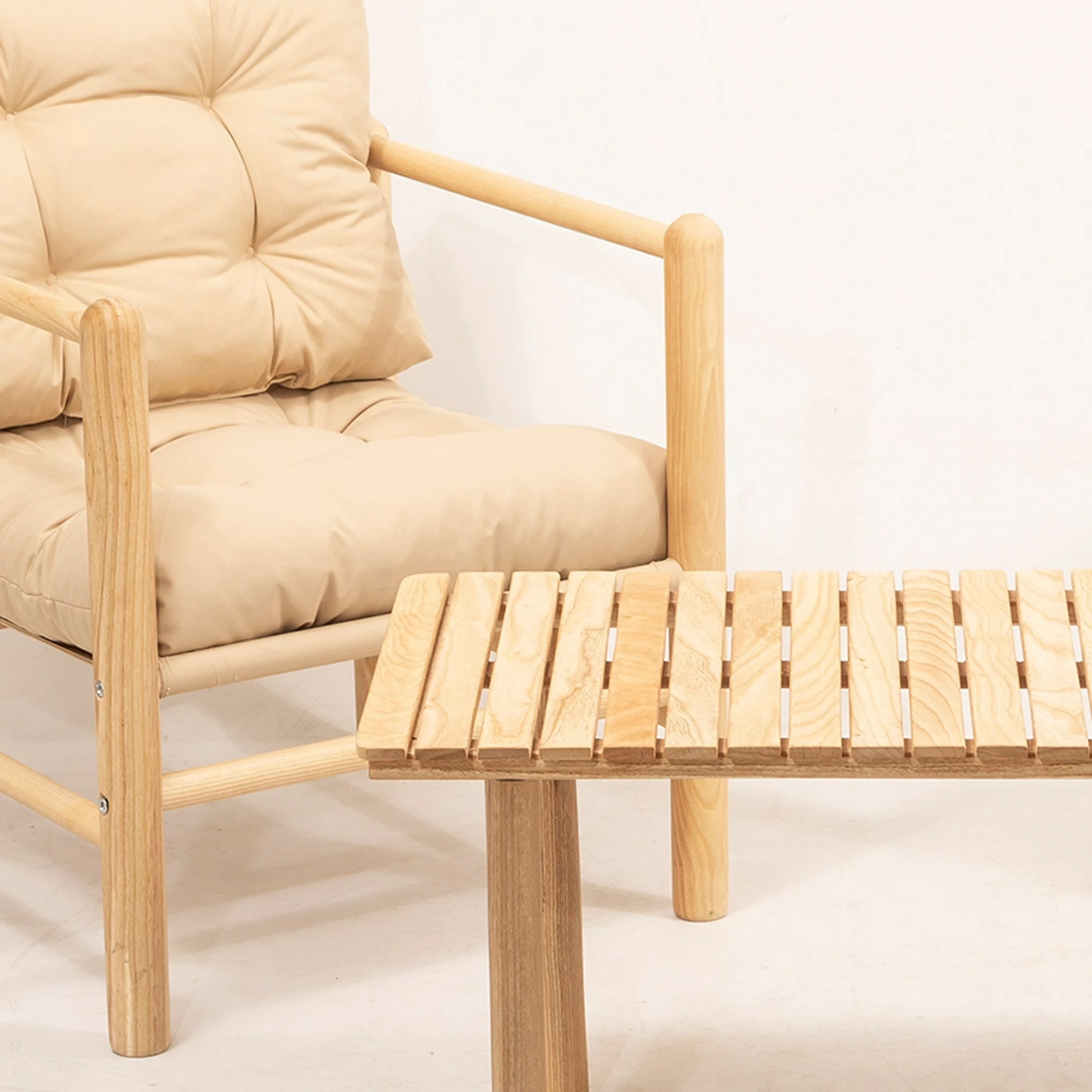 Tavolinë me karrige për terasë, 4 copë, Skye Decor, My028, natyrale/krem