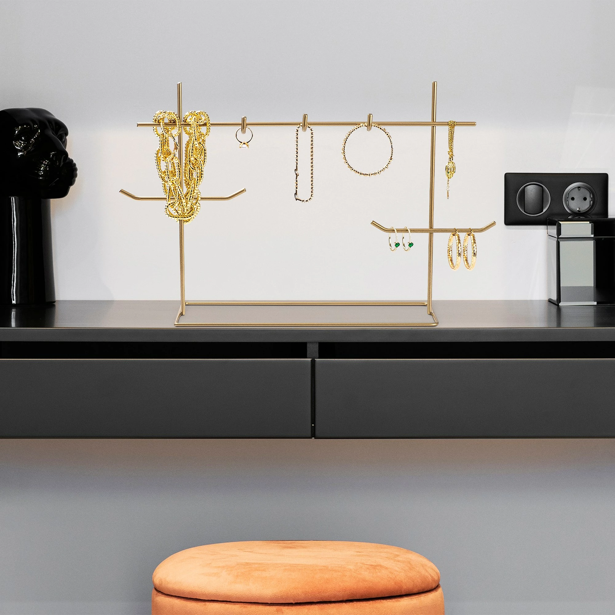 Organizues stoli për bizhuteri, ngjyrë ari, Aberto Design, TK-007