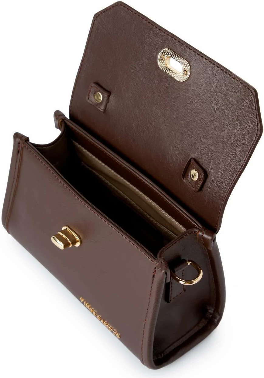 Minibag ngjyrë çokollate, Vince Camuto, Gela