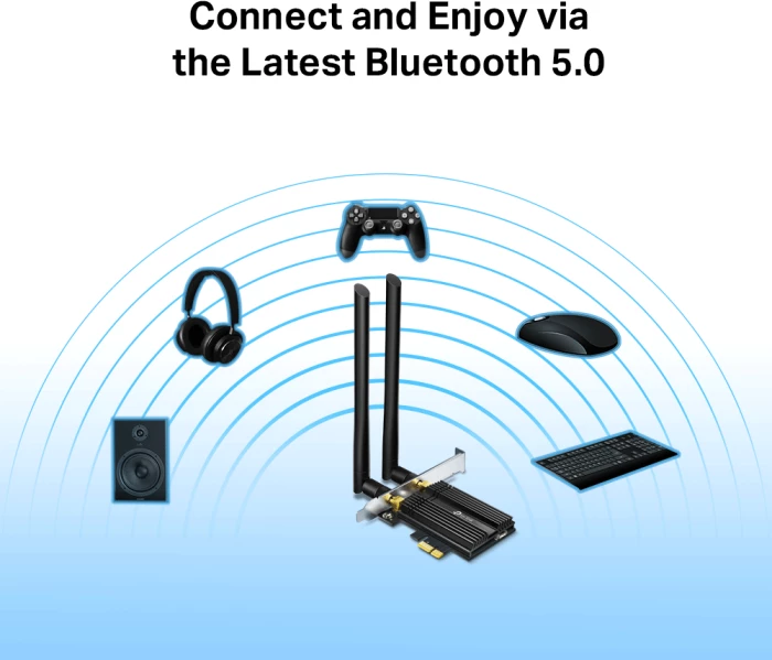 Adapter PCIe Wi‑Fi 6 TP-LINK Archer TX50E AX3000, Bluetooth 5.0, e zezë