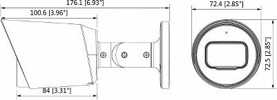 Kamerë sigurie Dahua HAC-HFW1200T-0280B-S6 2MP 1080p 2.8mm IR 30m IP67 4W1, e bardhë