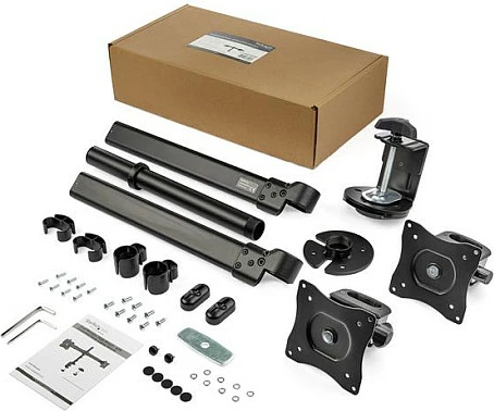 Mbajtës tavoline për 2 monitorë StarTech ARMBARDUOG, VESA 75x75/100x100, 13-27", 16 kg, i zi
