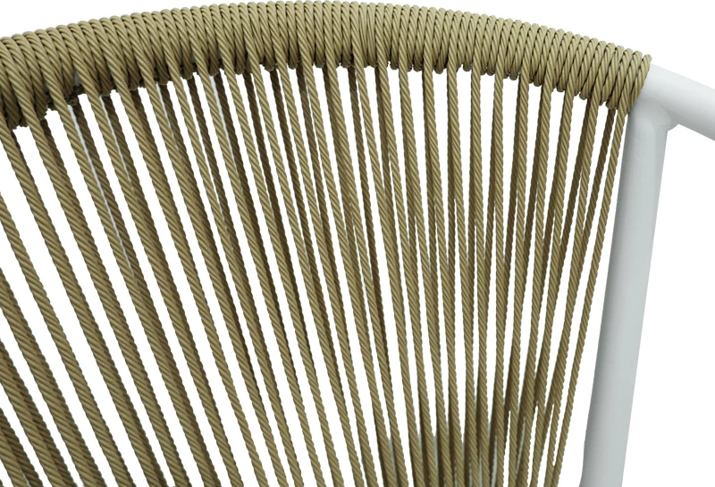 Karrige alumini, ngjyrë e bardhë, tekstilene-ratan, 56x63x82cm