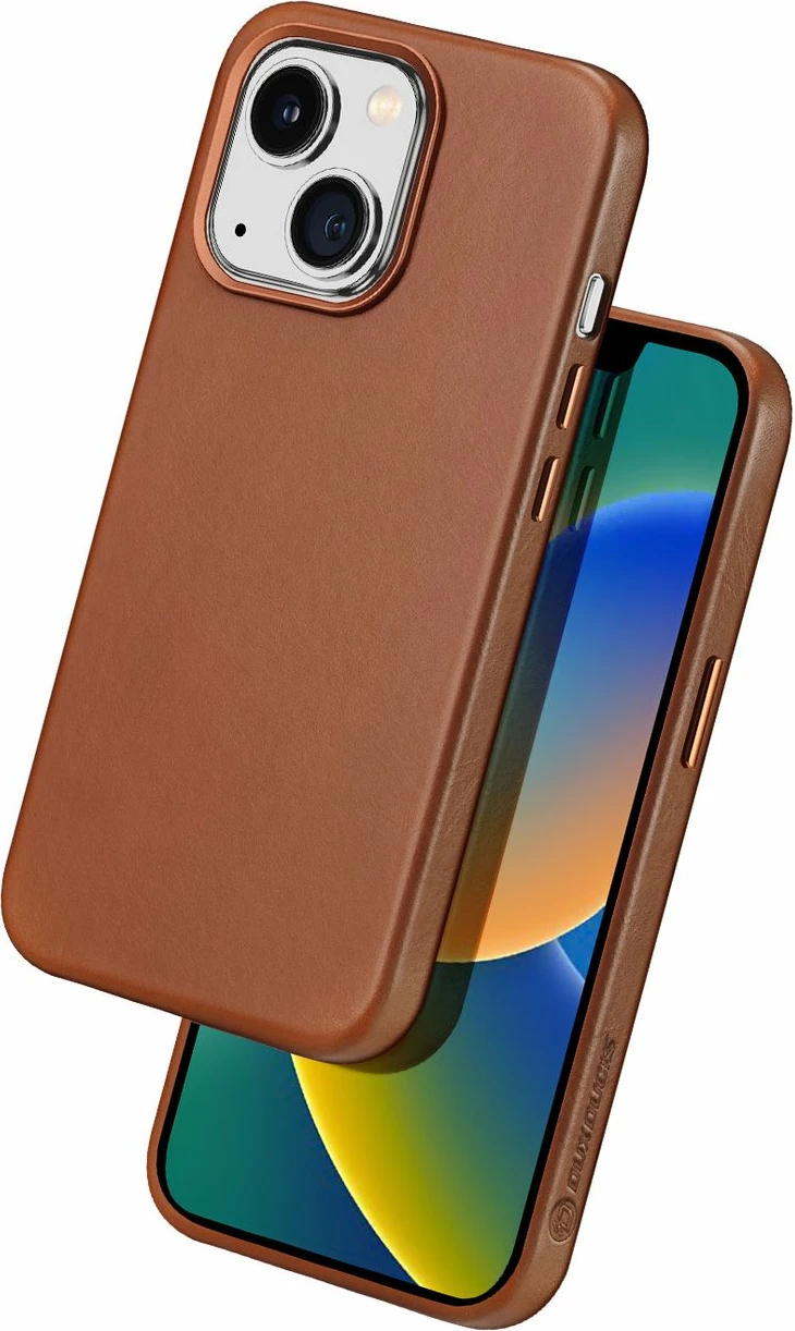 Mbështjellës Dux Ducis Naples për iPhone 14 Plus, lëkurë, MagSafe, Kafe
