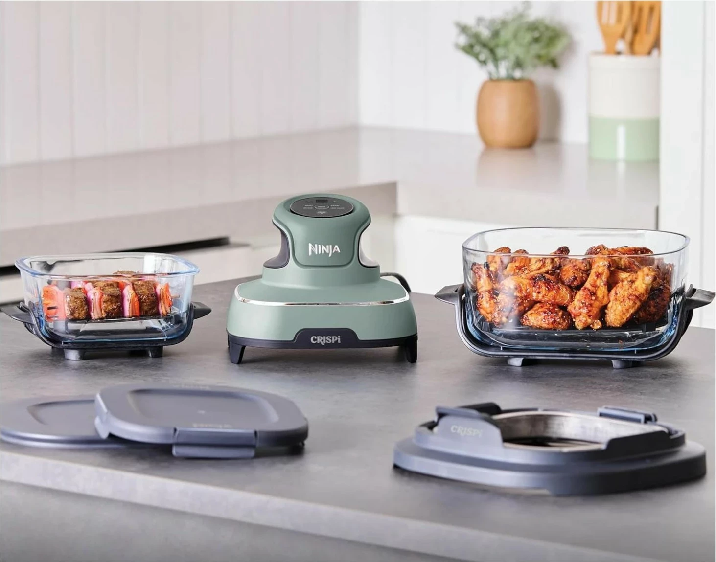 Fryer pa yndyrë Ninja Crispi FN101EU, 3.8L, 1700W, jeshile