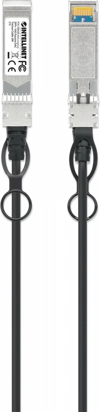 Kabllo Twinax Intellinet 508438, SFP+ 10G DAC, 3m, e zezë