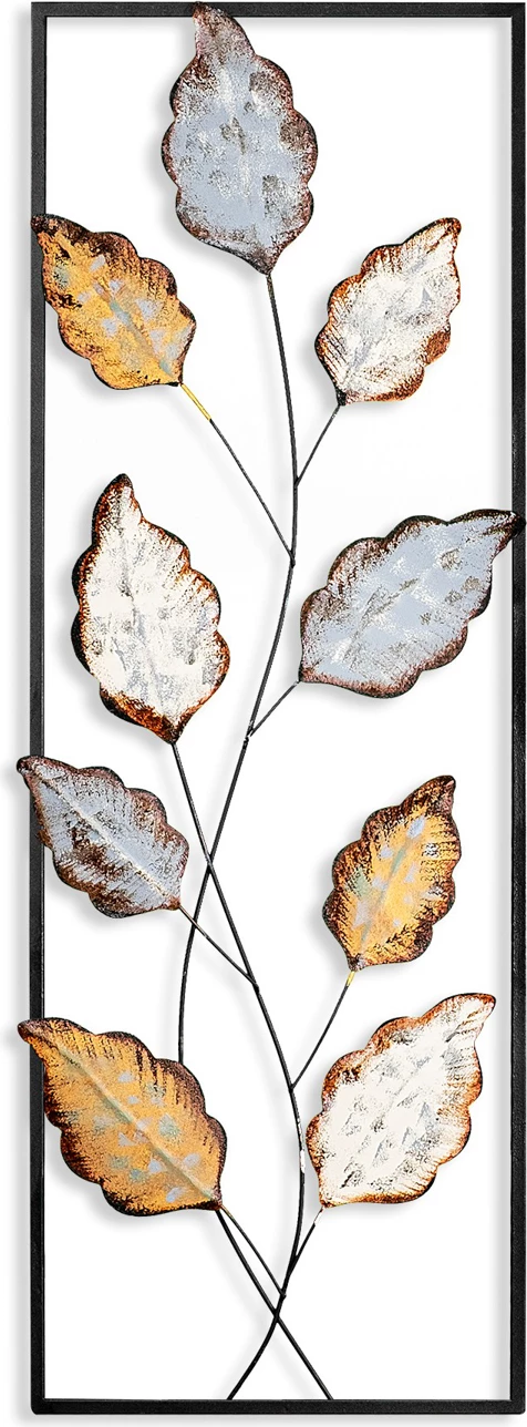 Aksesor dekorativ metalik për mur, Wallity Fagus 3, shumëngjyrësh, 32x90cm