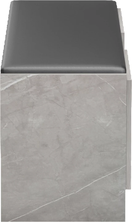 Stol për këpucë Zulla, efekt mermeri gri-bezhë, e zezë, 110x37x43cm