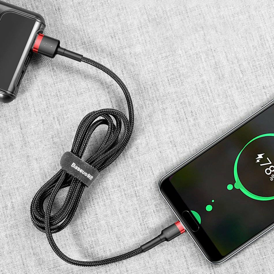 Kabllo Baseus Cafule, USB në USB-C, 3 metra, i kuq